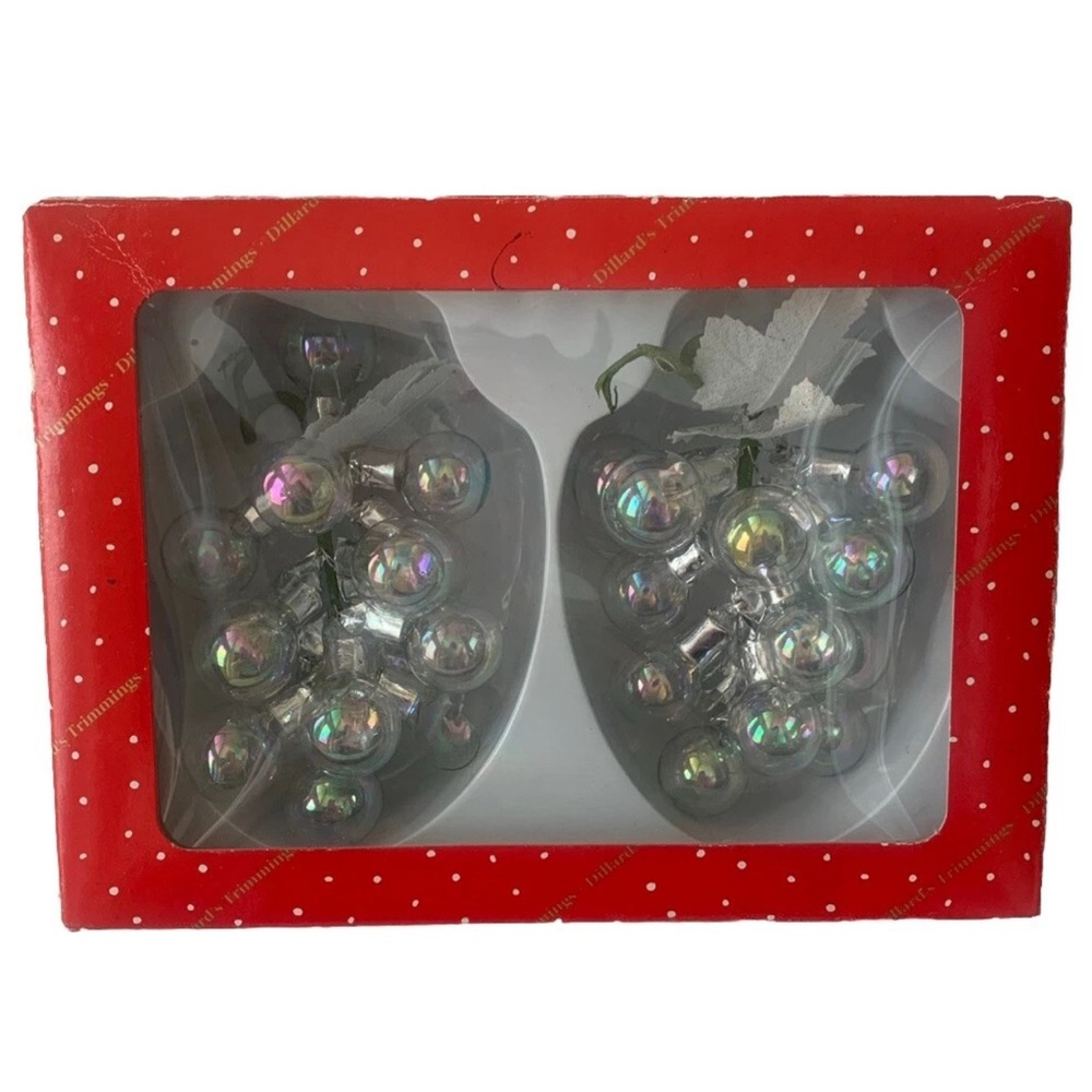 Dillards Trimmings Clear Christmas Ornament Ball Cluster 5” Set of 2